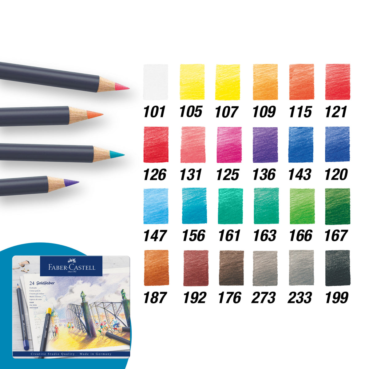 Are you looking for an Goldfaber Color Pencils - Tin of 24 - #214724  Faber-Castell to buy? Get it done now